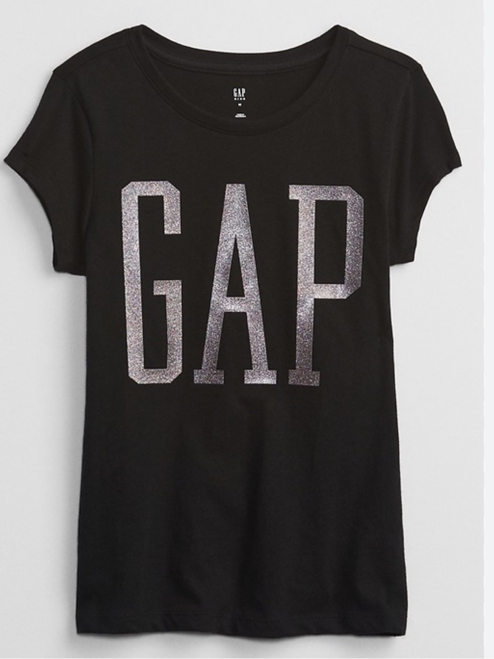 ☀️ 3/$15 Gap Kids Gap Logo T-Shirt Black Pink Glitter